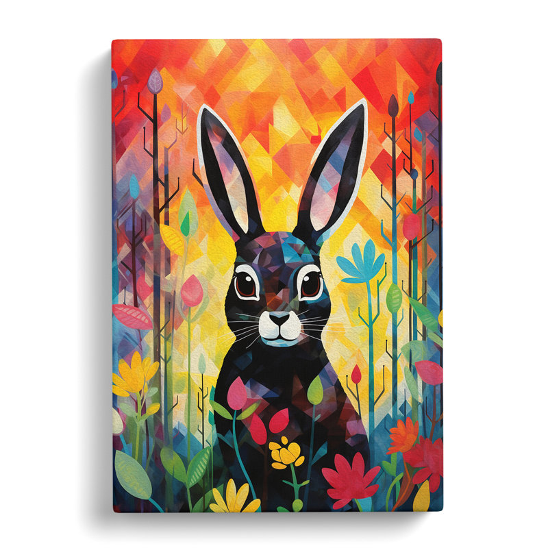 Rabbit Abstract No.3 - Wrapped Canvas, 76cm H x 50cm W x 3cm D