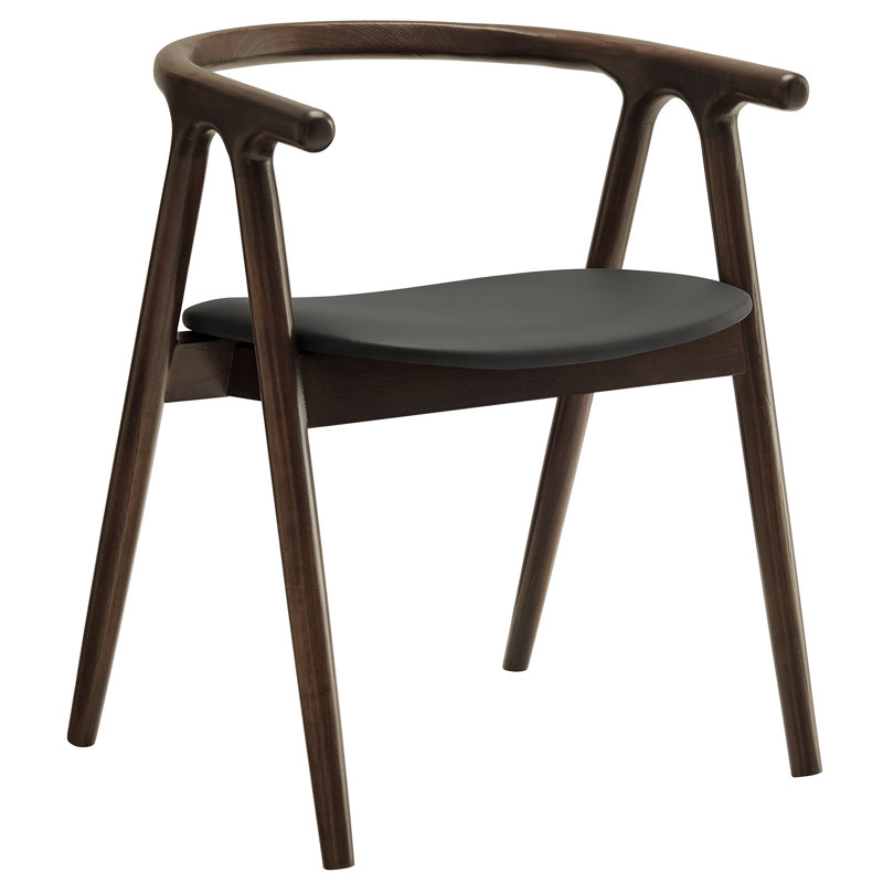 Chaise en cuir et bois Henry, Noir, noir, noir, noir