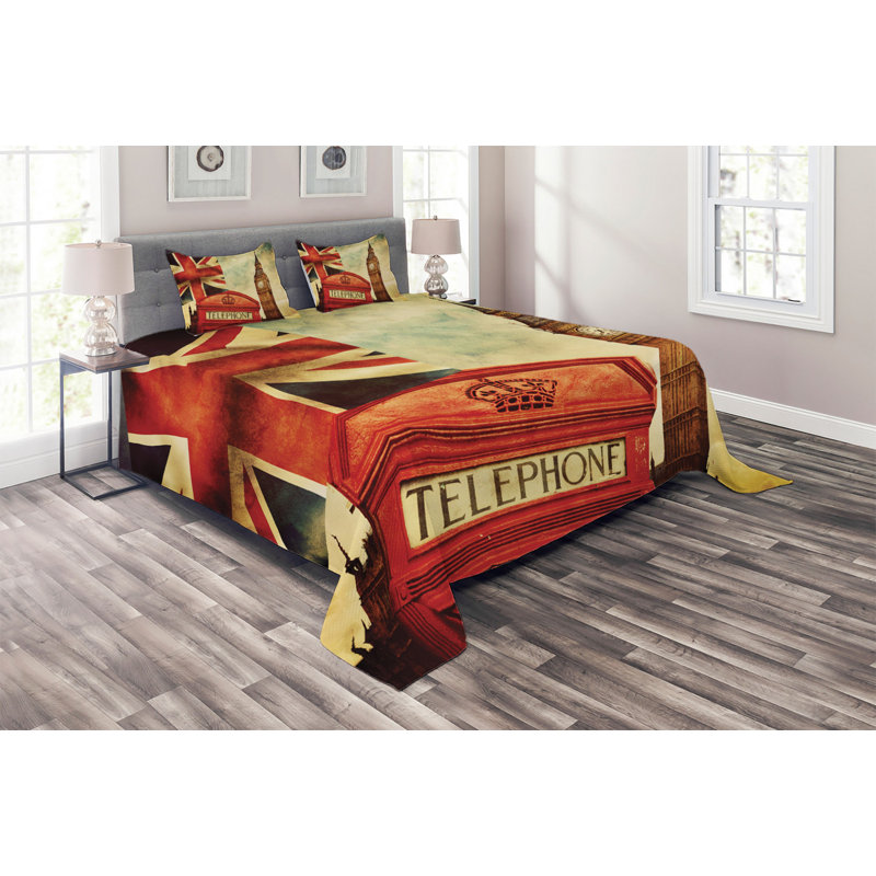 Eclectic Polyester Coverlet, King Bedspread + 2 Shams