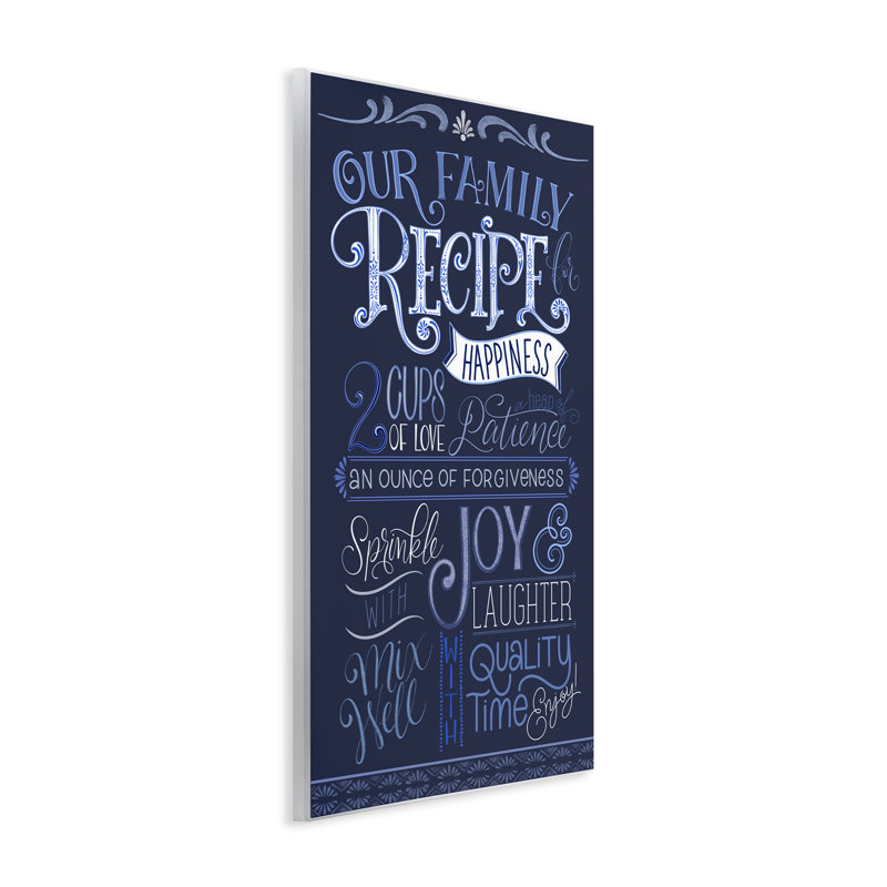 «Blue Our Family Recipe», plaque murale par Nicole Tamarin