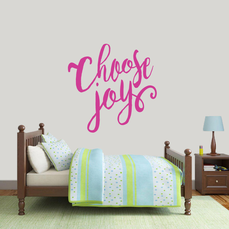 Décalcomanie murale choose joy, Rose vif