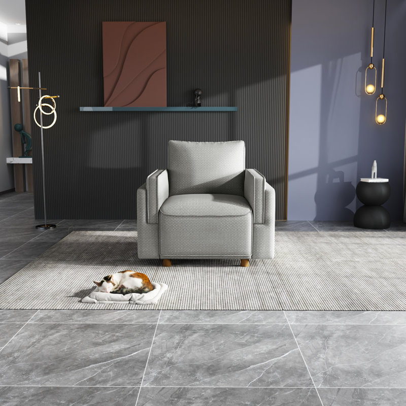 Fauteuil Joelie, Mélange de lin gris