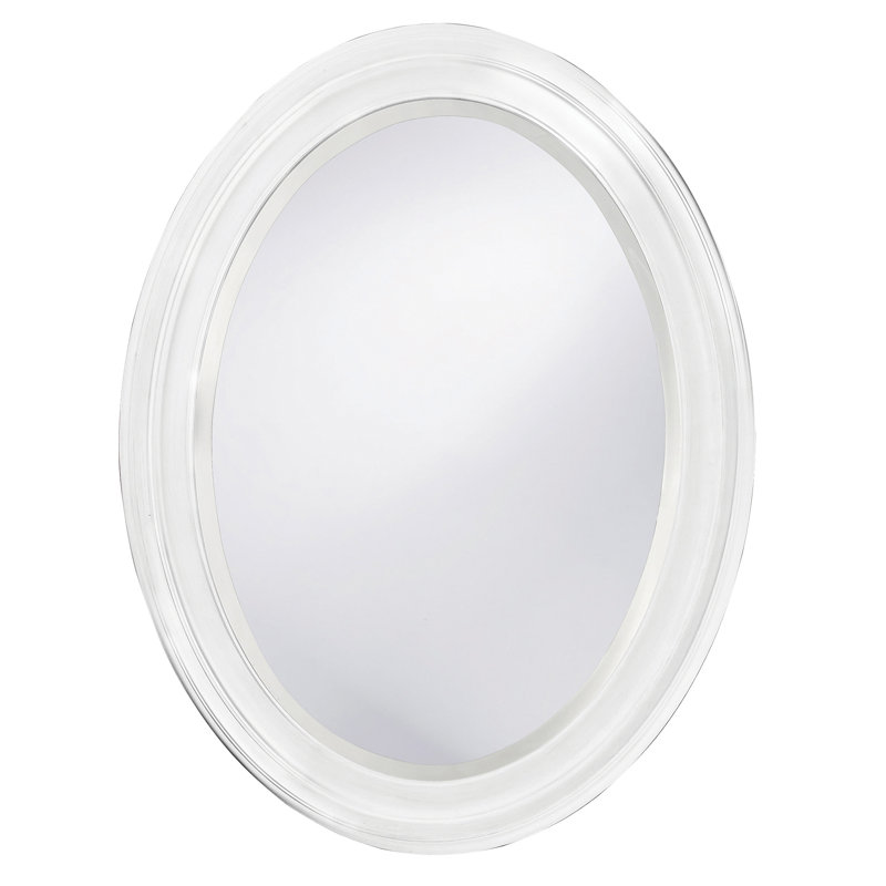 Cardale Solid Wood Oval Mirror, Matte White Lacquer