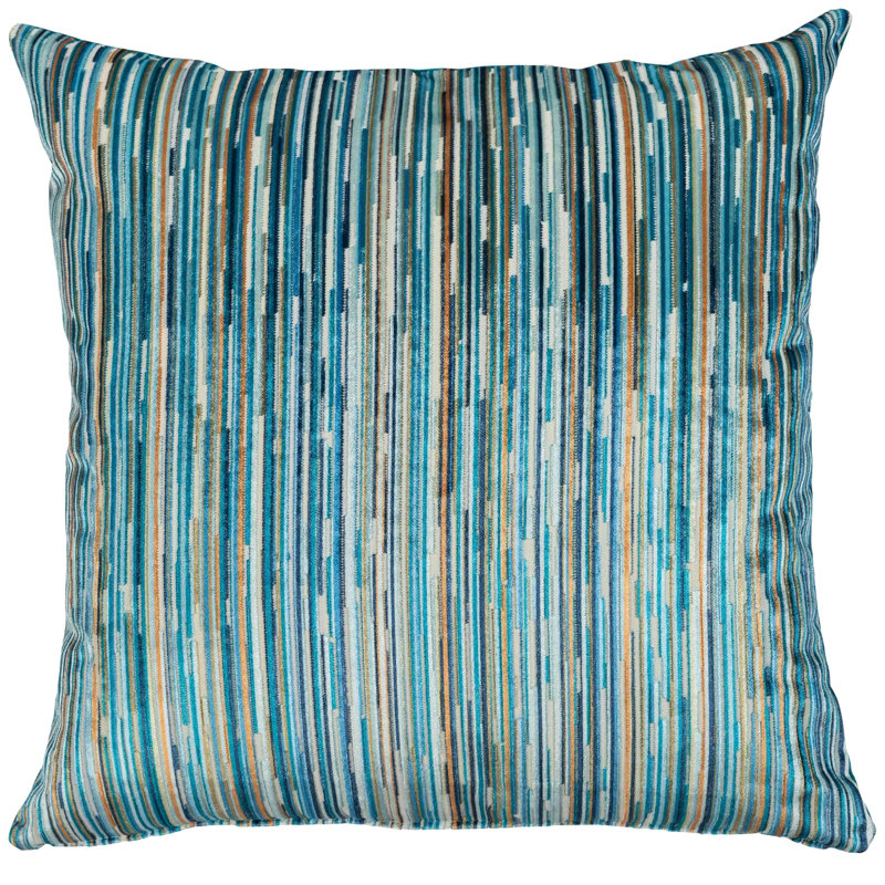 Striped Blue Cushion, 58x58cm, Feather filled