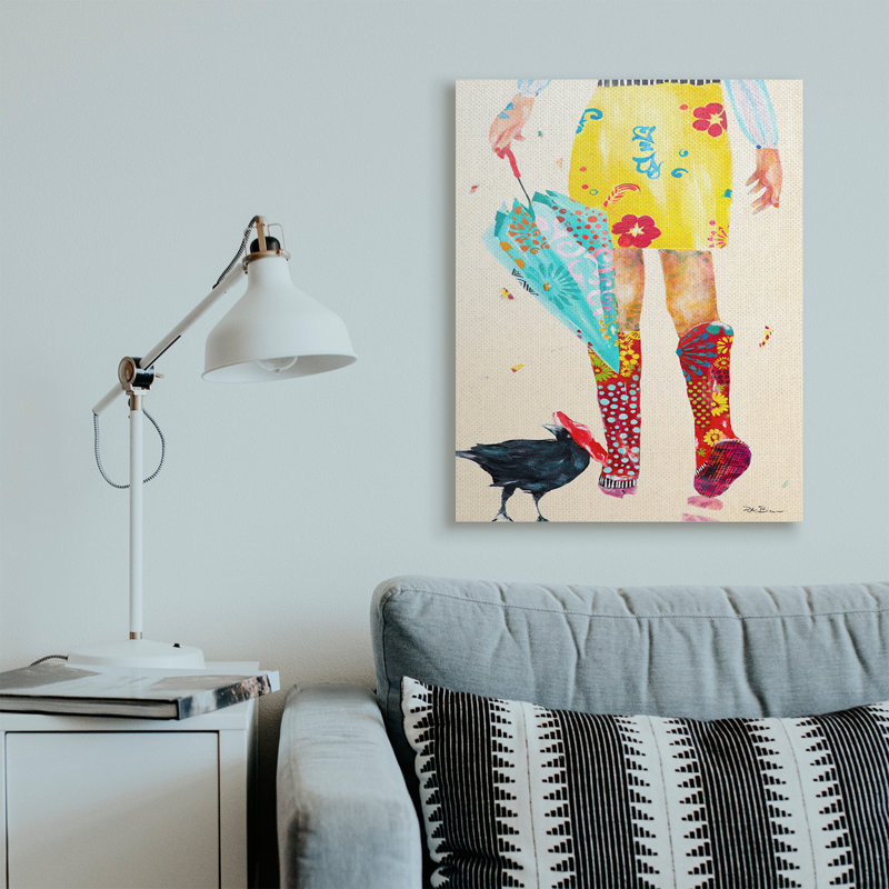 «Walking In Rainboots», Toile tendue, H 40 po x l 30 po