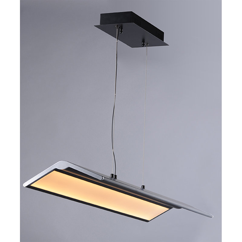 Luminaire suspendu géométrique à del unique/à 1 lumière Mershon, H 124 po x l 44,5 po x P 10,25 po