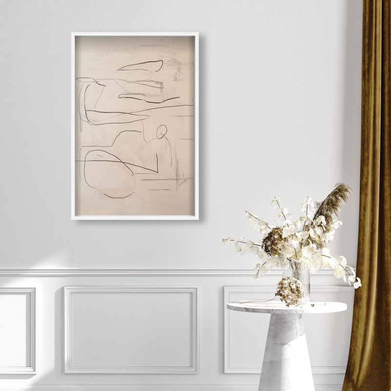 Oliver Gal Frenzied Strokes II Abstract - Luxury Shadowbox Framed Wall Art, 25.5" H x 17.5" W, White
