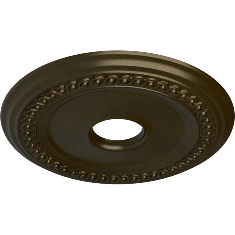 Médaillon de plafond classique H 18 5/8 po x l 18 5/8 po x P 1 1/8 po, Or vert