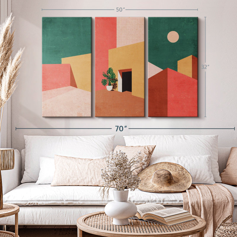 Architecture «Abstract Summer Home Canvas Print» sur, H 32 po x l 50 po x P 1,25 po