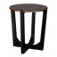 Table d'appoint en brun et noir, surface ronde de 22,20 po, hauteur de 26,2 po, pour les livres et les décorations, pour une utilisation intérieure et extérieure, travail d'assemblage sans effort, table en bois noir, partie de table, hauteur, idéal