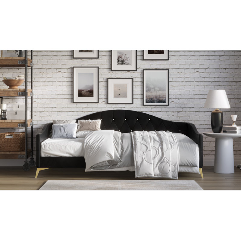 Upholstered Daybed, Black