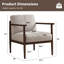 Fauteuil rembourré de style moderne du milieu du siècle avec structure en bois (ensemble de 2)-2062365638