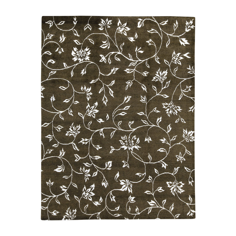 Himalayan Floral Area Rug in Brown