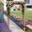 Tonnelle de jardin romantique en bois massif, élégante arche de mariage brun clair et treillis de plantes, pergola robuste pour les fêtes, les décorations de Noël et toute l'année-117542542-117542545