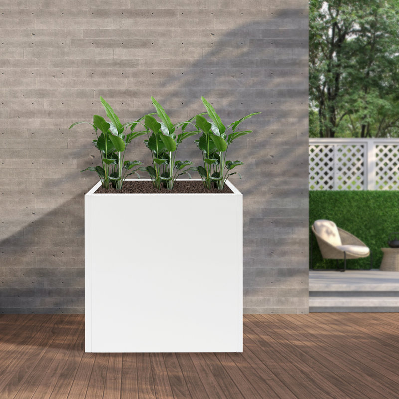 Metal Planter Box, White