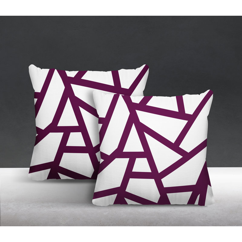 Oreiller carré intérieur / extérieur Ritz Abstract, L 19 po x H 19 po, Mauve