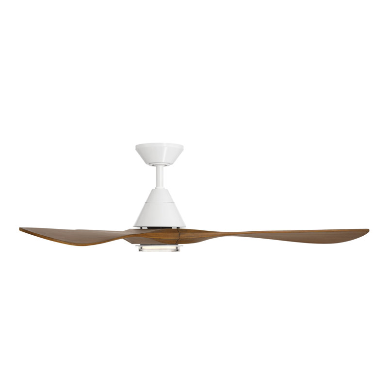 Ventilateur de plafond intelligent en bois naturel Carve 3 avec trousse d'éclairage à DEL sélectionnable 2700K-3000K-4000K-5000K et télécommande incluses, fonctionne avec Alexa et l'application Android ou Android