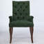 Chaise de salle à manger rembourrée en chenille olive vert