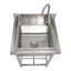 Évier utilitaire en acier inoxydable, petit évier autoportant à 1 compartiment avec robinet et pieds, éviers à simple cuve 16 x 13 x 8,7 po pour garage, restaurant, cuisine et buanderie