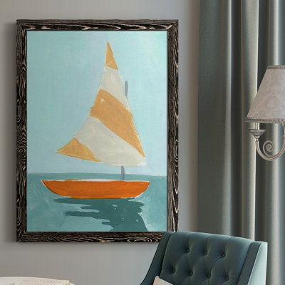 Aisja petite voile I, peinture sur toile encadrée