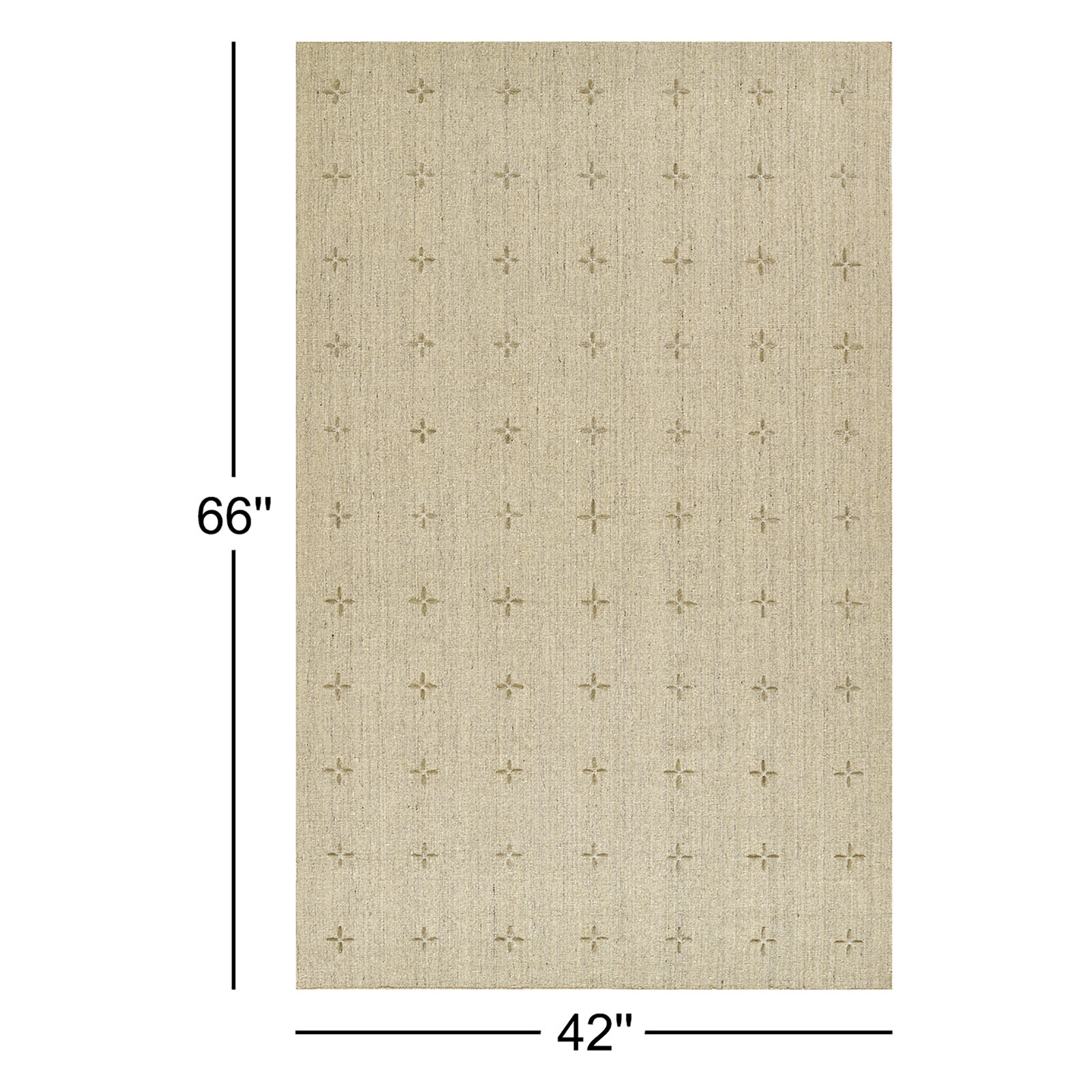 Patton Natural Hand-Loomed Geometric Wool Rug, Rectangle 3'6" x 5'6"
