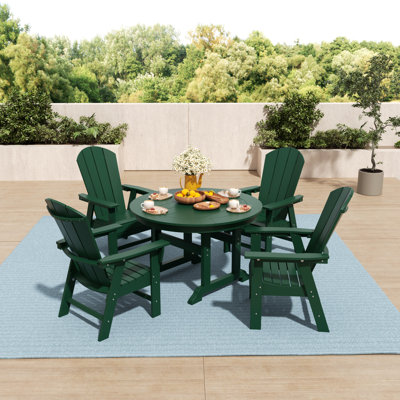 Laguna 4 - Person Patio Dining Set Umbrella Hole Included Round Table