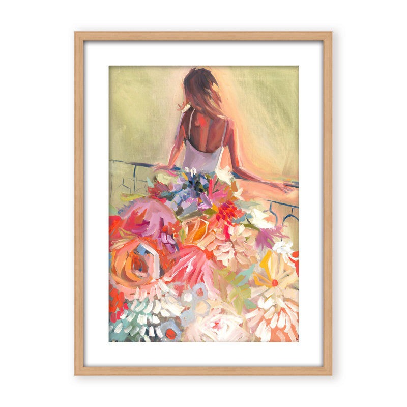 Nature Inspired Blossom Reverie: The Enigmatic Backdrop, 30" H x 24" W x 1.125" D, Framed Print, White