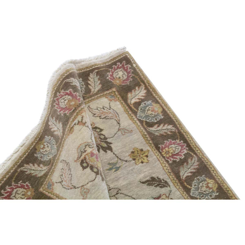 Tapis beige / brun clair / brun noué à la main de haute qualité
