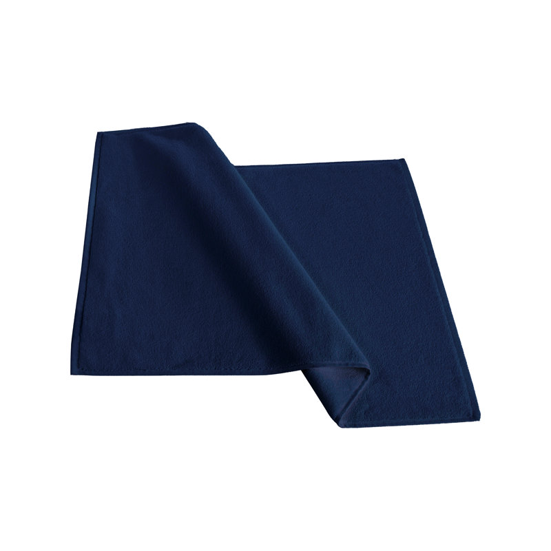 Mac 2 Pcs Turkish Bath Mat Set, Navy