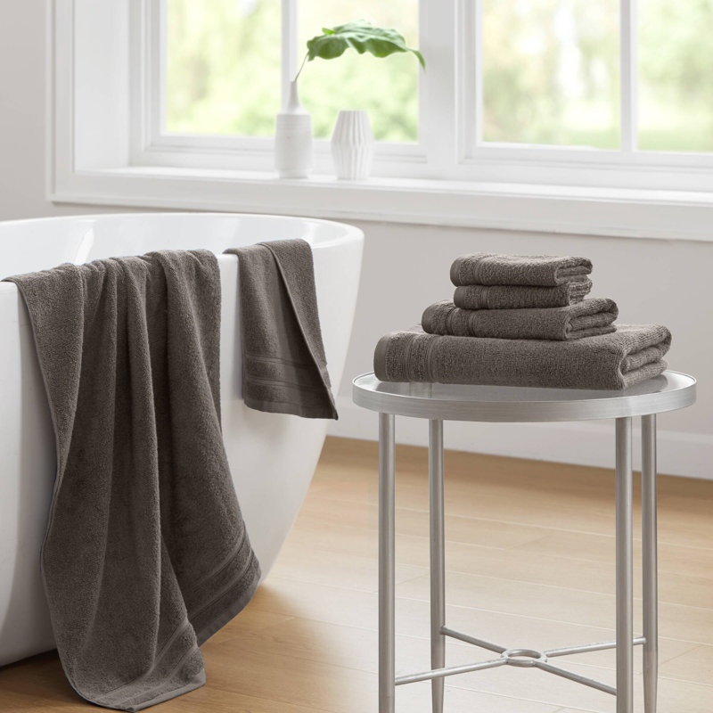 Ensemble de serviettes 6 pièces 100% coton 400 g / m² à séchage rapide ultra doux 400 g / m², Écume de mer, écume de mer