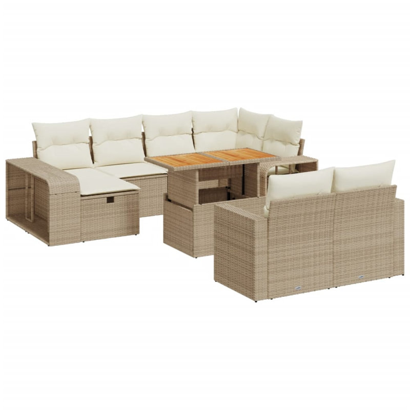 Ensemble de canapé de jardin en rotin PE Vidaxl