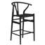 Le tabouret de bar durable en rotin de style Mid-Century, noir, rehausse n'importe quel espace