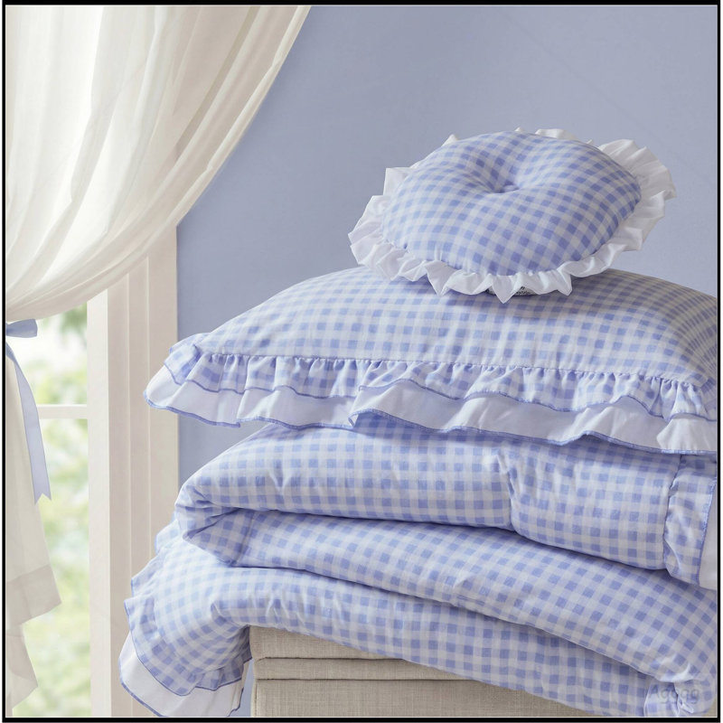 3-Piece Twin/Twin XL Comforter Set, Blue Gingham