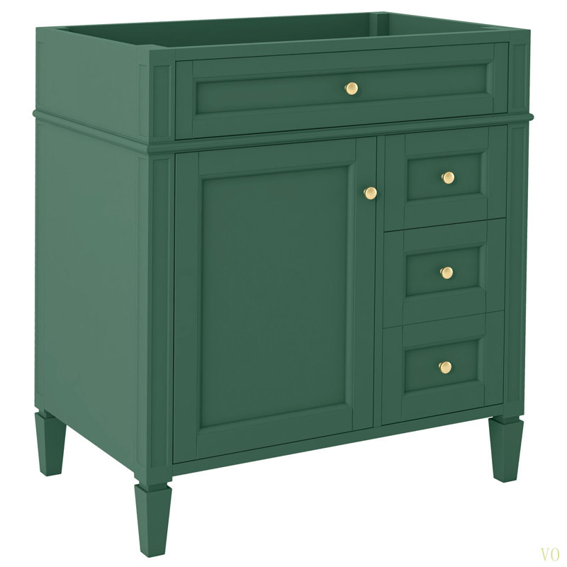 30'' Bathroom Vanity Without Top Sink, Modern Bathroom Storage Cabinet With 2 Drawers And A Tip-Out Drawer (NOT INCLUDE BASIN)