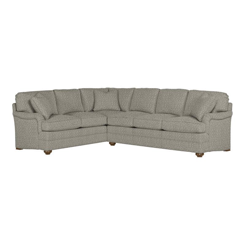 American Bungalow 2-Piece East Lake L- Sectional, Tuck Graphite, Havana