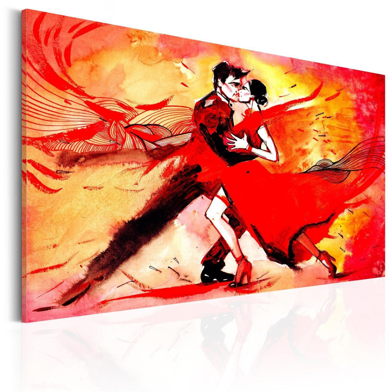 Danse sensuelle - peinture sur toile tendue, H 16 po x l 24 po x P 1 po