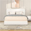 Grand lit plateforme tapissier Livcle Ivory Boucle