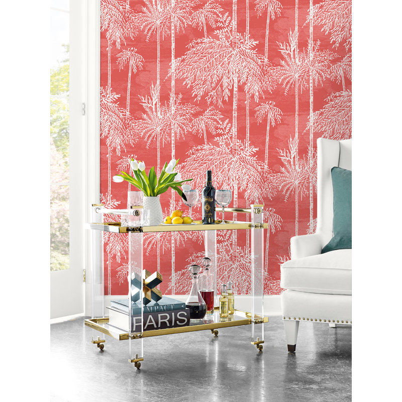 Rouleau de papier peint embossé 3D L 27 pi x l 27 po Donata, Corail