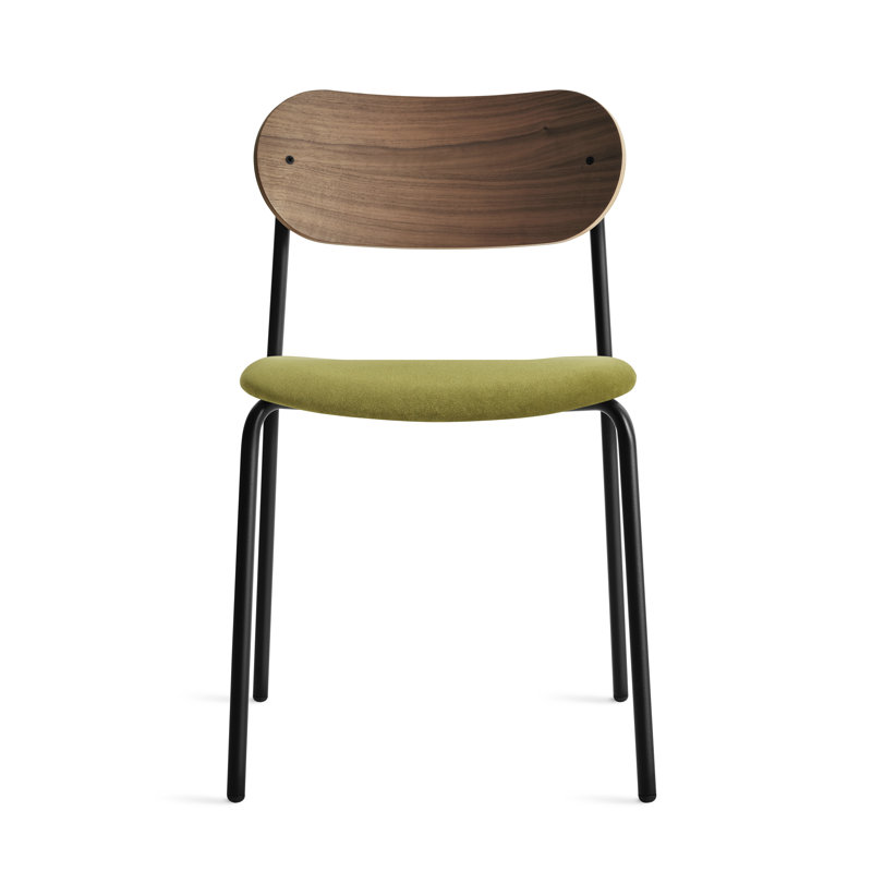 SideBySide Upholstered Dining Chair, Bella Loden Performance Velvet, Walnut