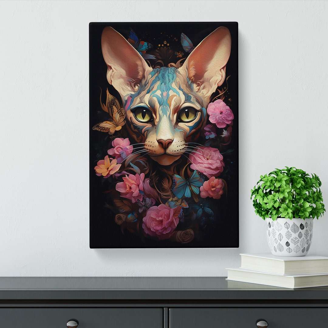 Sphynx Cat Romanticism - Wrapped Canvas