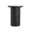 Outdoor Lightweight Concrete Black Marble Effect Side Table,Living Room Mgo End Table