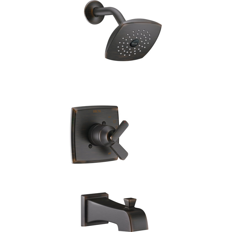 Ensemble de garniture de baignoire et de douche à poignée simple Ashlyn 17 Series, robinet de douche avec pomme de douche Touch-Clean à jet simple, bronze vénitien (valve non incluse)