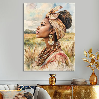 Gullah Woman African Memory III - Fashion Metal Decor, African American Woman Metal Print