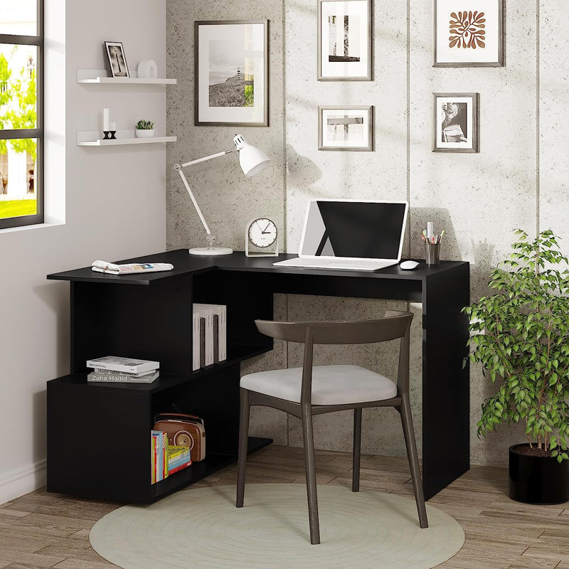 L-Shaped Computer Desk, Black