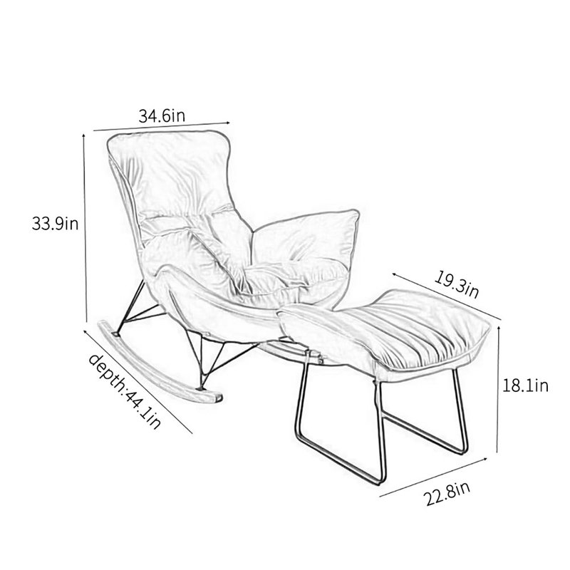 Chaise berçante de salon italien, Brun