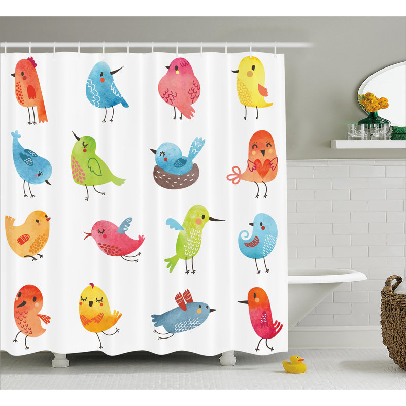 Lottie Shower Curtain with Hooks Included, 69" H x 105" W