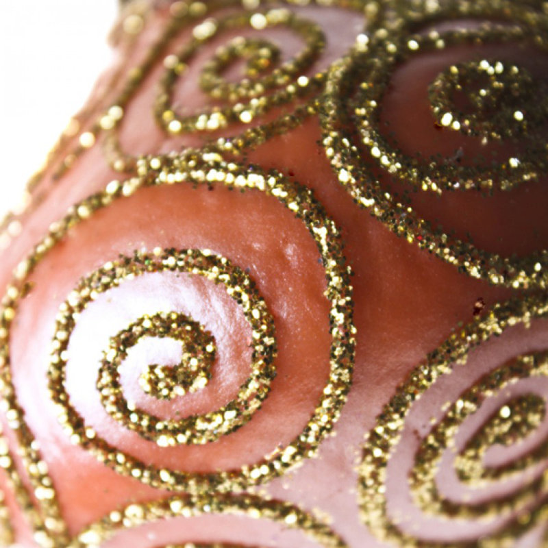 11cm Holiday Shaped Ornament, Orange / Gold