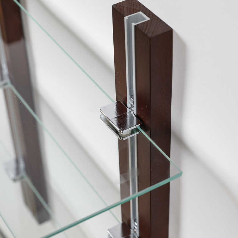 Audon 3 Piece Glass Tiered Shelf with Adjustable Shelves