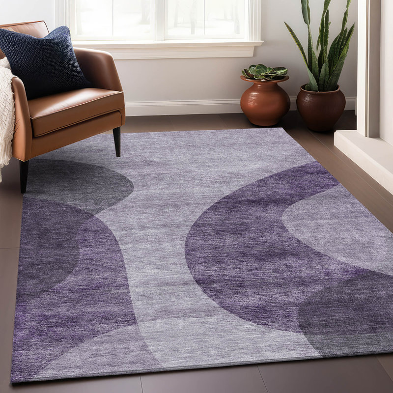 Tapis mauve Premium lavable à la machine, Rectangle 2 pi 6 po x 3 pi 10 po