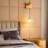 1-Light Antique Brass Wall Sconce - Double-Layer Teardrop Glass with Gold Leaf, Modern Decorative Accent Lamp for Bedroom, Entryway, or Mirror Side